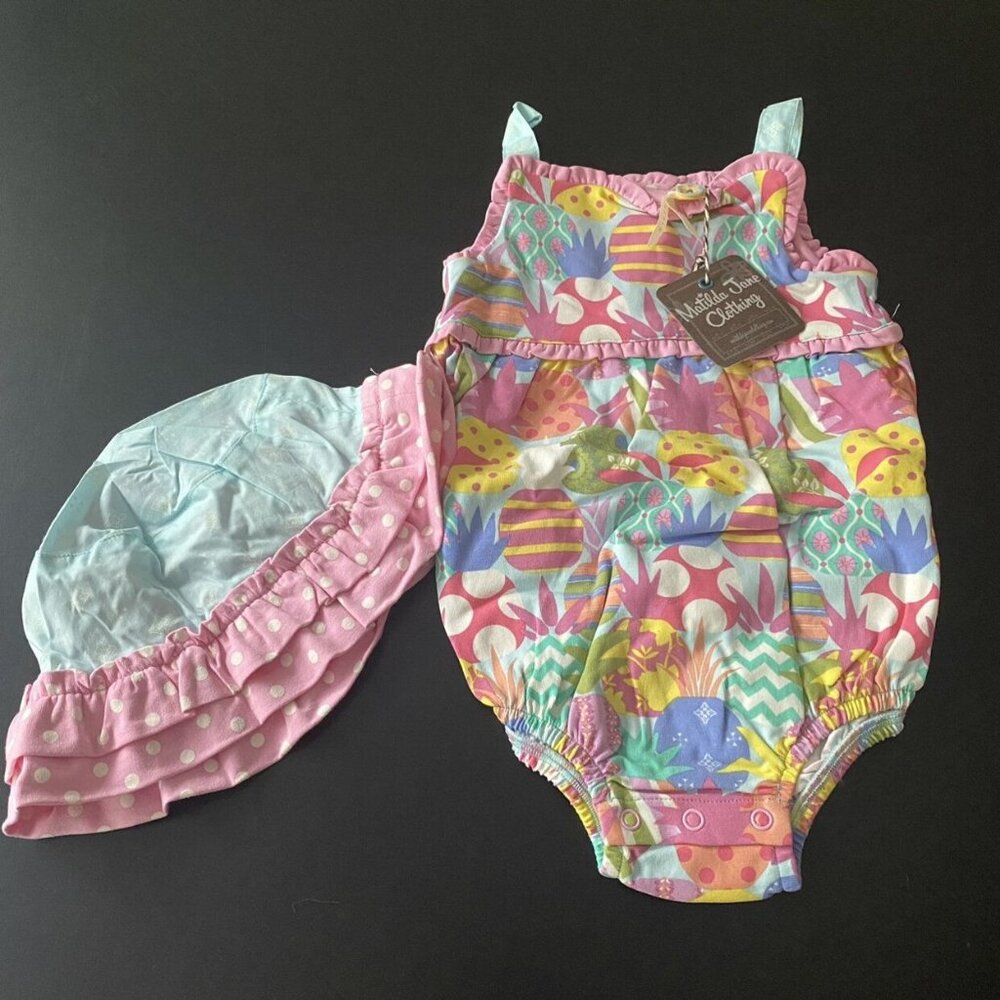 NWT Matilda Jane Pineapple Bubble Bodysuit & Hat Set